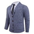 thumbnail image 1 of qelini Mens Sweaters Cardigans V Neck Knitted Sweaters Solid Button down Long Sleeve Tops Thermal Warm Blouses, 1 of 6