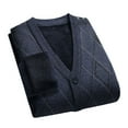 thumbnail image 1 of qelini Mens Sweaters Cardigans V Neck Sweaters Solid Button down Long Sleeve Tops Thermal Casual Outerwear, 1 of 5