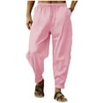 thumbnail image 1 of Riecok Mens Sweatpants with Pockets Drawstring Elastic Waist Baggy Pants Solid Athletic Workout Joggers with Pockets Pink L, 1 of 3