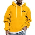 thumbnail image 1 of Riecok Mens Sweatshirt Drawstring Pullover Long Sleeve Tops with Pocket Versatile Sweat Shirts Yellow L, 1 of 5