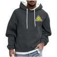 thumbnail image 1 of Riecok Mens Sweatshirt Hoodie Drawstring Pullover Long Sleeve Tops with Pocket Stylish Hoodies Dark Gray M, 1 of 5