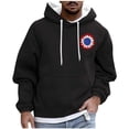 thumbnail image 1 of Riecok Mens Sweatshirt Hoodie Pullover Drawstring Solid Color Long Sleeve Tops with Pocket Casual Comfortable Hoodies Black XL, 1 of 5