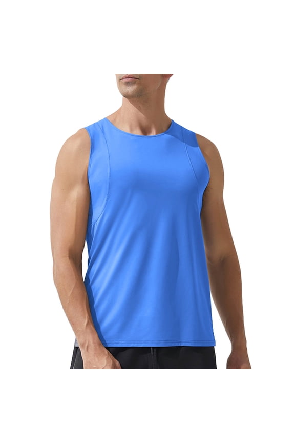 Mens Tank Top Undershirts Summer Crewneck Sleeveless Cami Shirt Lightweight Breathable Tops Workout Clothes
