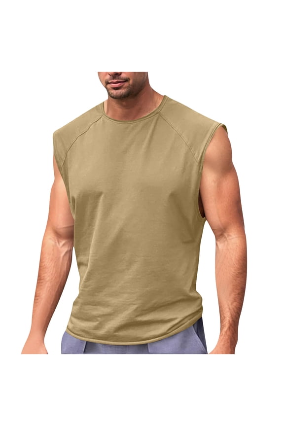 Mens Tank Top Undershirts Summer Crewneck Sleeveless Cami Shirt Stretch Lightweight Tops Workout Clothes