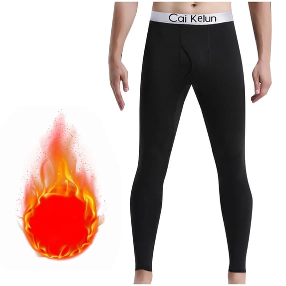 Riecok Mens Thermal Underwear Sets Seamless Round Neck Solid Color High Elasticity Base Layer Long Johns Running Ski Top and Bottom Black M