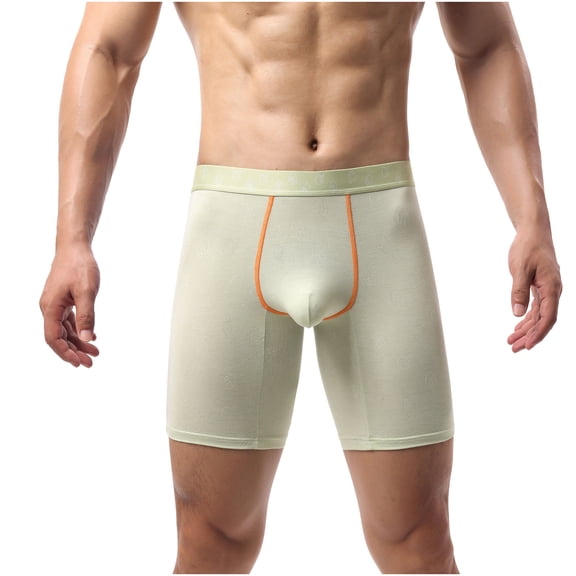 Riecok Mens Trunk Briefs Mid-Rise Stretch Breathable Covered Waistband Athletic Boxer Briefs Green XXL
