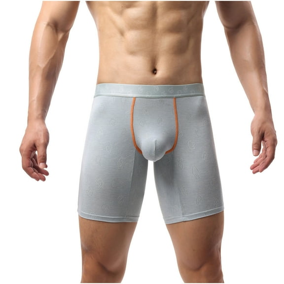 Riecok Mens Trunk Briefs Mid-Rise Stretch Breathable Covered Waistband Athletic Boxer Briefs Sky Blue L