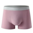 thumbnail image 1 of Riecok Mens Trunk Underwear Cotton Mid-Rise Stretch Breathable Covered Waistband Athletic Boxer Briefs Pink L, 1 of 7
