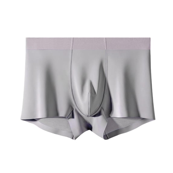 Riecok Mens Trunk Underwear Cotton Mid-Rise Stretch Breathable Covered Waistband Boxer Briefs Purple L