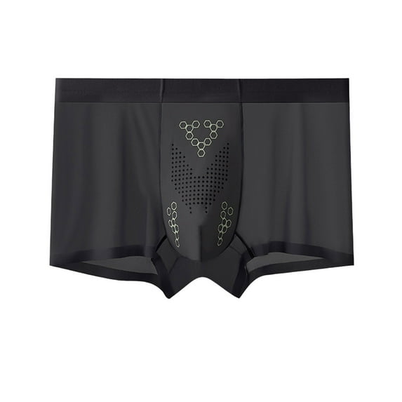 Riecok Mens Trunk Underwear Mid-Rise Stretch Breathable Casual Fashion Brief Underwear Black XXXL