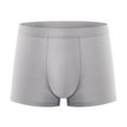 thumbnail image 1 of Riecok Mens Trunk Underwear Mid-Rise Stretch Breathable Covered Waistband Athletic Boxer Briefs Gray L, 1 of 8