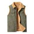 thumbnail image 1 of Riecok Mens Vest Jacket Lapel Neck Sleeveless Jackets Fleece Zip up Coats with Pockets Casual Comfortable Outerwear, 1 of 8