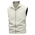 thumbnail image 1 of Riecok Mens Vests Lightweight Lapel Neck Sleeveless Jackets Zip up Coats with Pockets Baggy Casual Outerwear, 1 of 8