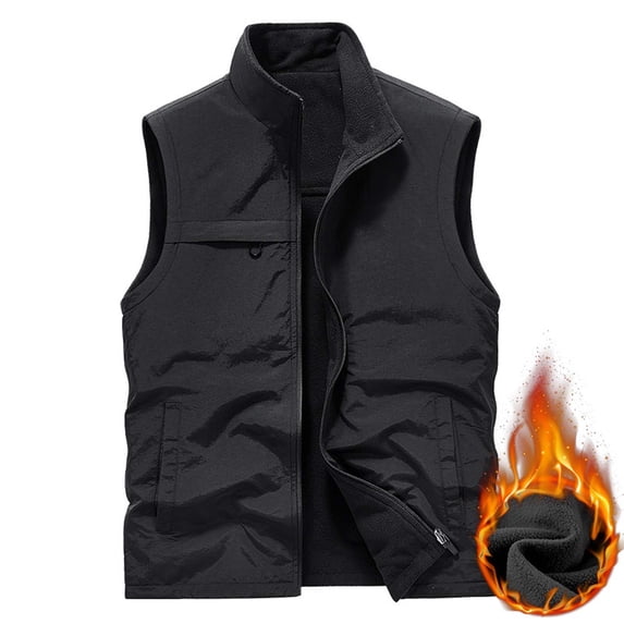 Riecok Mens Vests Lightweight Sleeveless Jackets Zip up Coats with Multiple Pockets Casual Comfortable Outerwear