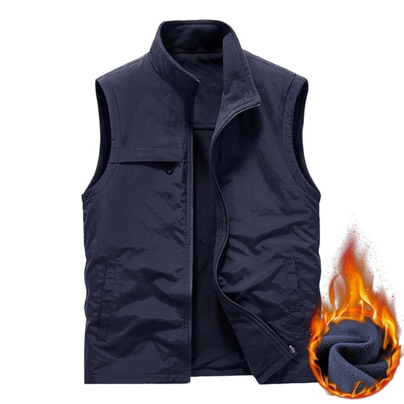 Riecok Mens Vests Lightweight Sleeveless Jackets Zip up Coats with Multiple Pockets Casual Comfortable Outerwear
