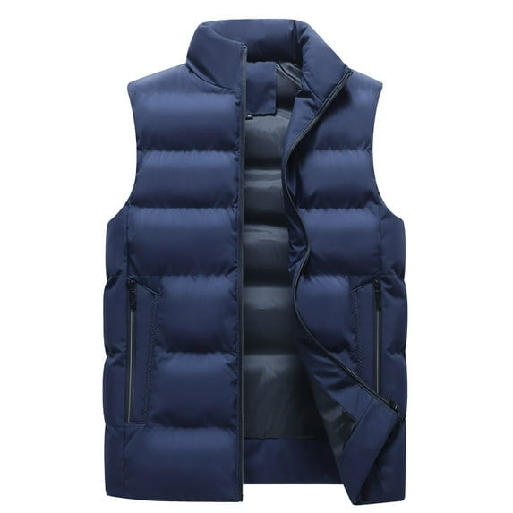 Riecok Mens Vests Lightweight Stand up Collar Sleeveless Jackets Zip up Coats with Multiple Pockets Baggy Casual Outerwear