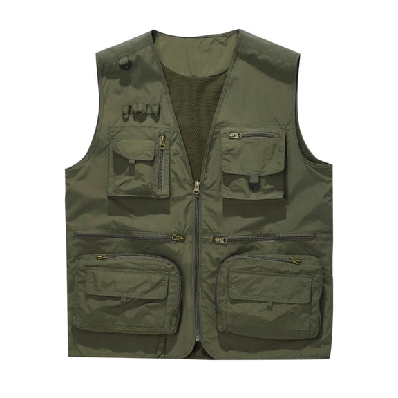Riecok Mens Vests Lightweight V Neck Sleeveless Jackets Zip up Coats with Pockets Casual Athletic Outerwear