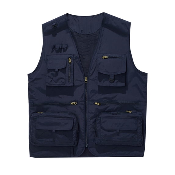 Riecok Mens Vests Lightweight V Neck Sleeveless Jackets Zip up Coats with Pockets Casual Athletic Outerwear