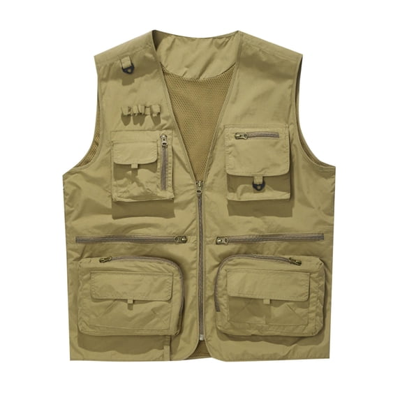 Riecok Mens Vests Lightweight V Neck Sleeveless Jackets Zip up Coats with Pockets Casual Athletic Outerwear