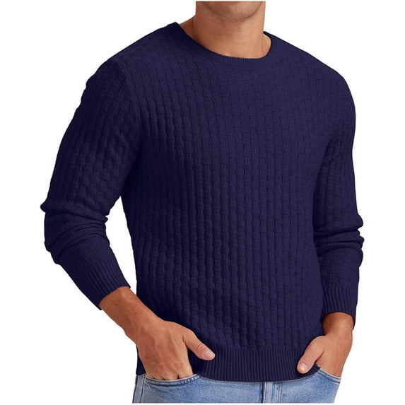 qelini Mens Winter Sweaters V Neck Pullover Knitted Sweaters Solid Long Sleeve Tops Soft Comfortable Blouses