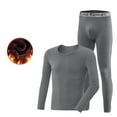 thumbnail image 1 of Riecok Mens Winter Thermal Underwear Seamless Round Neck Solid Color High Elasticity Keep Warml Thermal Underwear Sets Gray XXXL, 1 of 8