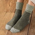 thumbnail image 1 of Riecok Mens Wool Socks Lightweight Cushioned Crew Socks Mid Calf Stretched Breathable Plush Warm Sleeping Socks for Travel Hiking and Running, 1 of 3