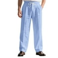 thumbnail image 1 of Riecok Mens Workout Pants Elastic Waist Drawstring Straight Leg Solid Color Workout Casual Sweatpants with Pockets Light Blue M, 1 of 8