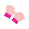 thumbnail image 1 of Riecok Mittens for Children Stretch Full Finger Knitted Solid Color Winter Cold Protection Gloves Pink 3 Years, 1 of 3