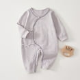 thumbnail image 1 of Riecok Newborn Baby Boys Girls Clothes Long Sleeve Round Neck Solid Color Onesie Newborn Baby Cotton Onesie Purple 3 Months, 1 of 3