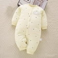 thumbnail image 1 of Riecok Newborn Baby Clothes Long Sleeve Round Neck Cute Print Side Tie Romper Jumpsuits Unisex Cotton Infant Clothes Beige 80 9 Months, 1 of 3