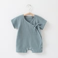 thumbnail image 1 of Riecok Newborn Baby Girl Clothes Fall Rompers Long Sleeve Buttons Buttons Cute Patterns Loose Print Blue 6 Months, 1 of 3