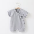 thumbnail image 1 of Riecok Newborn Baby Girl Clothes Fall Rompers Long Sleeve Buttons Buttons Cute Patterns Loose Print Gray 9 Months, 1 of 3
