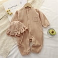 thumbnail image 1 of Riecok Newborn Girls Outfit Under $5 Newborn Baby Girl Boy Outfit Round Neck Long Sleeve Easy to Put on and Take Off Cute Patterns Loose Print Brown 12 Months, 1 of 6