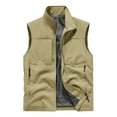 thumbnail image 1 of Riecok Outdoor Vest for Men Stand up Collar Sleeveless Jackets Zip up Coats with Pockets Baggy Casual Outerwear, 1 of 7