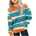 thumbnail image 1 of Riecok Oversized Hoodies For Girls Boys Rainbow Stripe Print Long Sleeve With Pockets Round Neck Prints Comfy Oversized Pullover Hooded Sweatshirt Kids Warm Winter Hoodies 4-5 Years Multicolor, 1 of 5