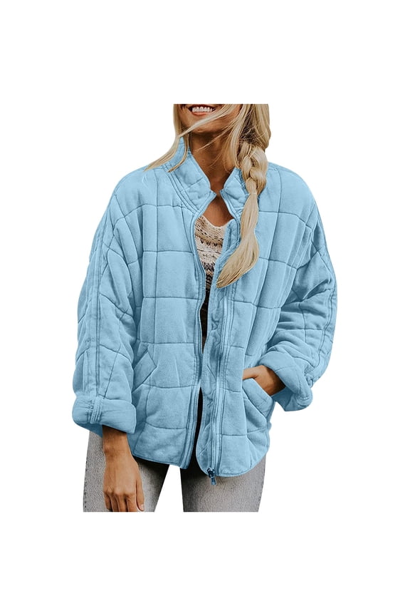 Oversized Jackets for Women Collared Long Sleeve Jackets Zip Up Coats with Pockets Solid Color Casual Cozy Clothes