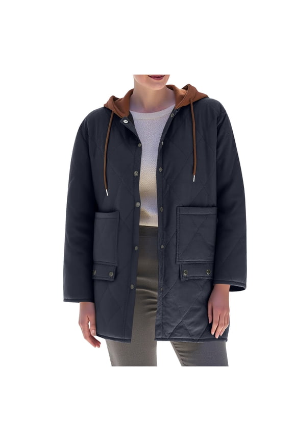 Oversized Jackets for Women Long Sleeve Hooded Jackets Button Down Drawstring Coats with Pockets Casual Trendy Clothes