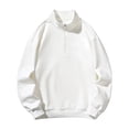 thumbnail image 1 of Riecok Oversized Sweatshirt for Men Collared Long Sleeve Pullover Half Zip Tops Solid Color Casual Trendy Clothes, 1 of 7