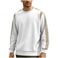 thumbnail image 1 of Riecok Oversized Sweatshirt for Men Crewneck Long Sleeve Basic Pullover Tops Solid Color Baggy Athletic Clothes, 1 of 8