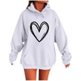 thumbnail image 1 of Riecok Oversized Sweatshirt for Women Long Sleeve Hooded Pullover Pullover Tops with Pocket Heart Print Casual Fall Clothes, 1 of 4