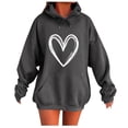 thumbnail image 1 of Riecok Oversized Sweatshirt for Women Long Sleeve Hooded Pullover Pullover Tops with Pocket Heart Print Casual Fall Clothes, 1 of 4