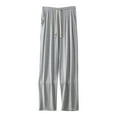 thumbnail image 1 of Riecok Pajama Pants for Men Elastic Waist Wide Leg Pajama Bottoms Solid Color Trendy Fuzzy Lounge Pants Gray 3XL, 1 of 7