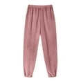 thumbnail image 1 of Riecok Pajama Pants for Women Elastic Waist Soft Cozy Lounge Pants Solid Color Thermal Warm Lounge Pants Pink XL, 1 of 6