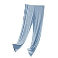 thumbnail image 1 of Riecok Pajama Pants for Women Plus Size Elastic Waist Adjustable Lounge Pants Solid Color Trendy Casual Pajama Bottoms Blue XL, 1 of 6
