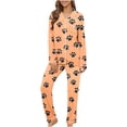 thumbnail image 1 of Riecok Pajama Sets for Women 2 Piece Long Sleeve Button down Shirts and Pants Cute Print Baggy Soft Sleepwear, 1 of 7