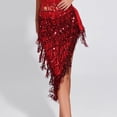thumbnail image 1 of Riecok Party Skirts for Women Tassel Split Fringe Skirt Asymmetrical Lightweight Cocktail Dance Skirt Red Free Size, 1 of 3