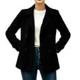 thumbnail image 1 of Riecok Pea Coats for Women Long Sleeve Button down Jackets Lapel Collar Overcoat Warm Casual Winter Outerwear L, 1 of 6