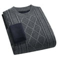 thumbnail image 1 of qelini Plaid Sweaters for Men Crewneck Pullover Knitted Sweaters Solid Long Sleeve Tops Thermal Warm Blouses, 1 of 3