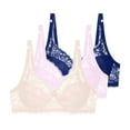 thumbnail image 1 of Riecok Plus Size Bra for Women Lace 3 Pack Underwire Bras Full Coverage Push Up Bras Breathable Comfortable Bras, 1 of 1