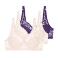 thumbnail image 1 of Riecok Plus Size Bra for Women Lace 3 Pack Underwire Bras Full Coverage Push Up Bras Breathable Comfortable Bras, 1 of 5